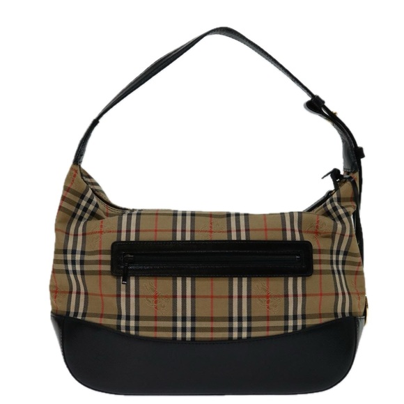 BURBERRY Nova Check Shoulder Bag Canvas Beige Black Auth bs12775 - Picture 2 of 16